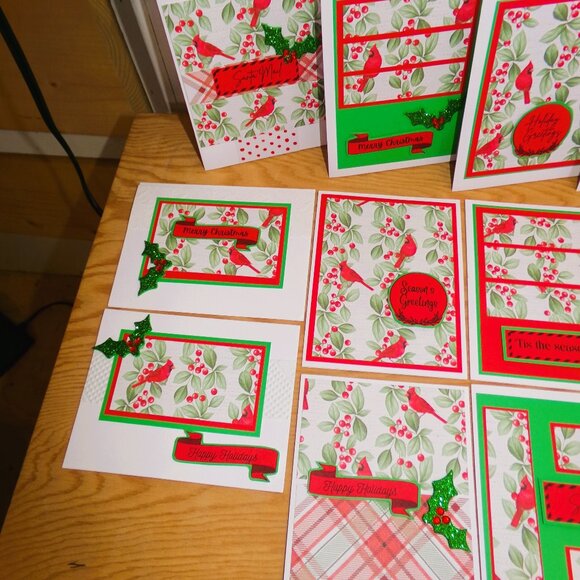 Set of 14 Cardinal Christmas Cards - Handmade - Picture 3 of 5